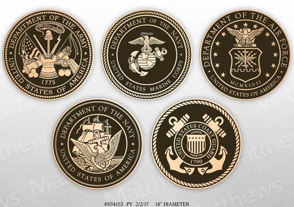 Military Seals Marine Army Navy Air Force Coast Guard